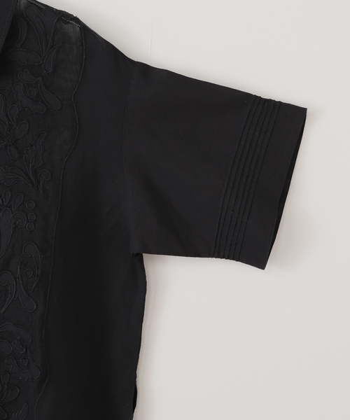 JOURNAL STANDARD（ジャーナルスタンダード）の「シアーコンビレースシャツ（シャツ/ブラウス・レディース・ホワイト/ブラック・FREE）」の10枚目の写真