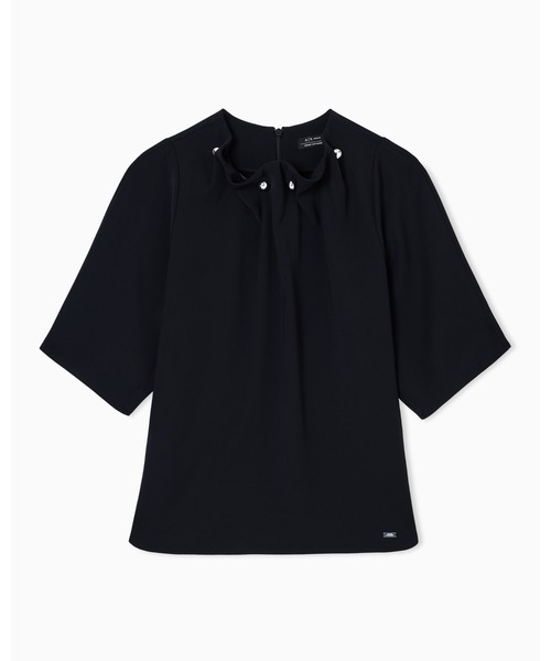 ARMANI EXCHANGE(アルマーニエクスチェンジ)の「【A|X アルマーニ エクスチェンジ】ジュエルデザインネック ブラウス(シャツ/ブラウス・レディース・アイボリー/ブラック・LARGE/MEDIUM/SMALL/X-LARGE/X-SMALL)」の8枚目の写真