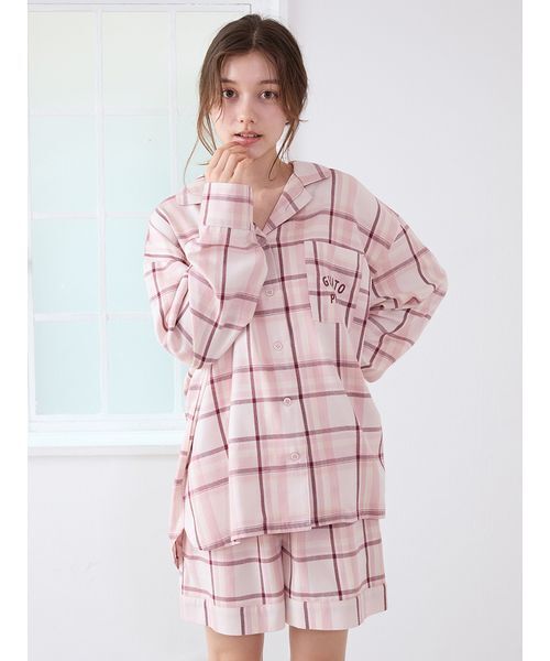 GELATO PIQUE チェック柄パジャマ ピンク gelato pique（ジェラートピケ）の「トレンドチェック柄ショートパンツ