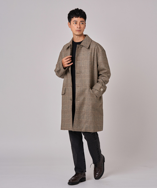 Mackintosh(マッキントッシュ)の「MACKINTOSH(マッキントッシュ) 別注 HUMBIE/ハンビー SL "グレンチェック"(ステンカラーコート・メンズ・チョコ・34/36/38/40)」の18枚目の写真