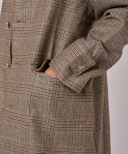 Mackintosh(マッキントッシュ)の「MACKINTOSH(マッキントッシュ) 別注 HUMBIE/ハンビー SL "グレンチェック"(ステンカラーコート・メンズ・チョコ・34/36/38/40)」の11枚目の写真