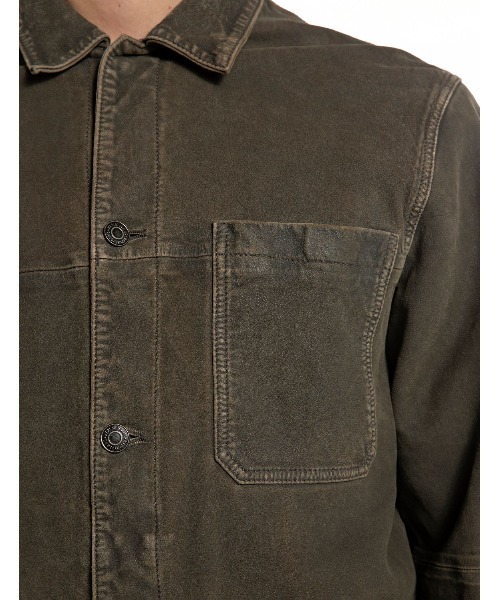 REPLAY（リプレイ）の「ヴィンテージ ウォッシュゴートスウェードジャケット（カバーオール・メンズ・グレー・SMALL）」の5枚目の写真