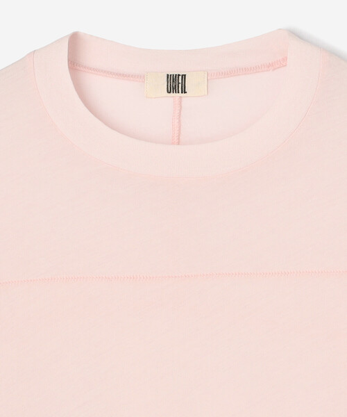 UNFIL（アンフィル）の「UNFIL | コットンシアージャージー フットボールTシャツ WOMEN（Tシャツ/カットソー・レディース・ピンク/ダークブラウン・1）」の14枚目の写真