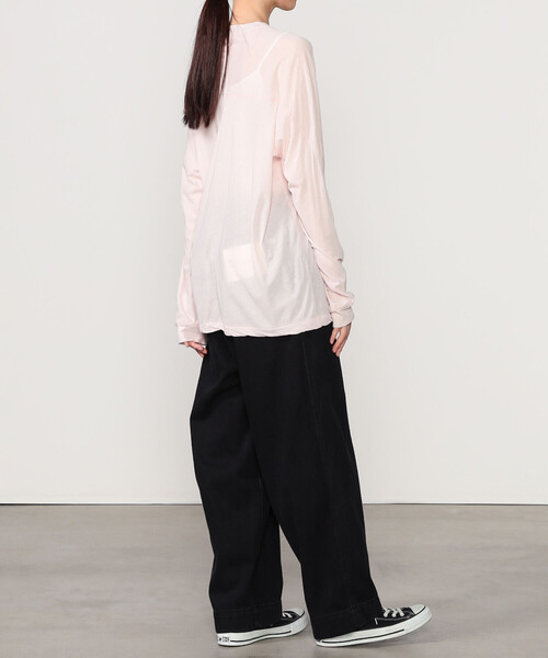 UNFIL（アンフィル）の「UNFIL | コットンシアージャージー フットボールTシャツ WOMEN（Tシャツ/カットソー・レディース・ピンク/ダークブラウン・1）」の6枚目の写真