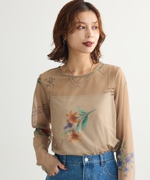 Sugar spoon | ・SUGAR SPOON フラワーptシアーロンTEE(Tシャツ/カットソー)