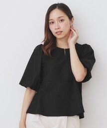 index | 《S-LLサイズ》バルーンスリーブペプラムトップス【洗濯機洗い可/接触冷感/UVケア】(Tシャツ/カットソー)