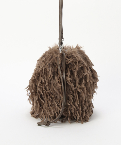 B.C STOCK（ベーセーストック）の「T.S.L/ティーエスエル フェザーヤーン2WAYショルダー（ショルダーバッグ・レディース・ブラック/チャコールグレー/アイボリー・FREE）」の6枚目の写真