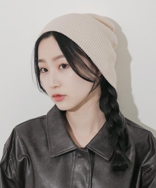 SMELLY（スメリー）の「ルーズビーニー（ニットキャップ/ビーニー・レディース・ブラック/グレー/アイボリー・-）」の2枚目の写真