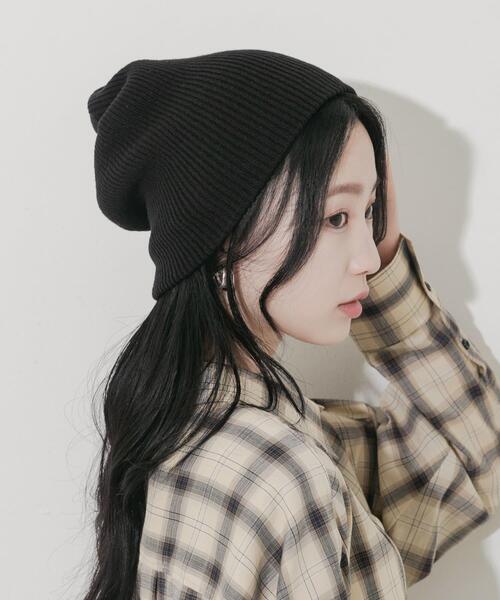 SMELLY（スメリー）の「ルーズビーニー（ニットキャップ/ビーニー・レディース・ブラック/グレー/アイボリー・-）」の3枚目の写真