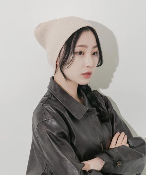 SMELLY（スメリー）の「ルーズビーニー（ニットキャップ/ビーニー・レディース・ブラック/グレー/アイボリー・-）」の4枚目の写真