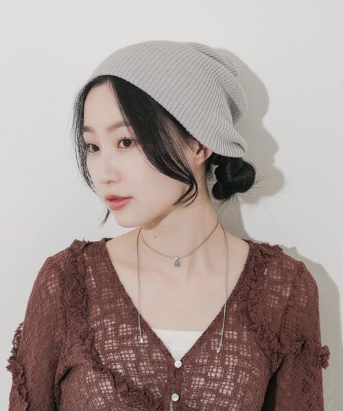 SMELLY（スメリー）の「ルーズビーニー（ニットキャップ/ビーニー・レディース・ブラック/グレー/アイボリー・-）」の6枚目の写真