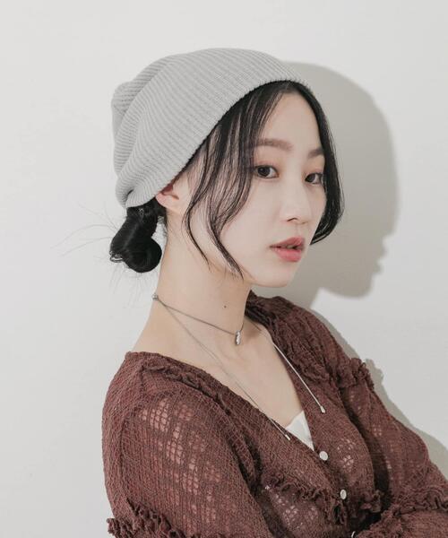 SMELLY（スメリー）の「ルーズビーニー（ニットキャップ/ビーニー・レディース・ブラック/グレー/アイボリー・-）」の5枚目の写真