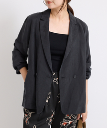 IENA スカラップドベルベットジャケット スカラップドベルベットジャケット（ノーカラージャケット