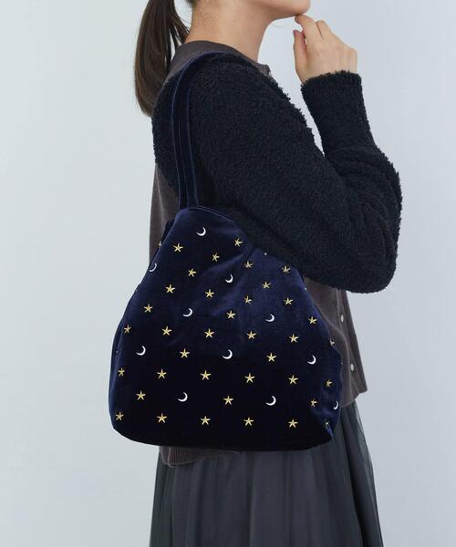 ADIEU TRISTESSE（アデュートリステス）の「星空刺繍バッグ（トートバッグ・レディース・ネイビー/ベージュ系その他・FREE）」の15枚目の写真