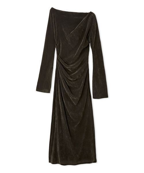 SNIDEL スナイデル フロッキーベロアドレープドレス SNIDEL｜フロッキーベロアドレープドレス | Rakuten Fashion