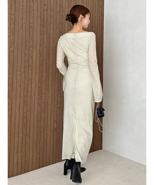 SNIDEL スナイデル フロッキーベロアドレープドレス SNIDEL｜フロッキーベロアドレープドレス | Rakuten Fashion