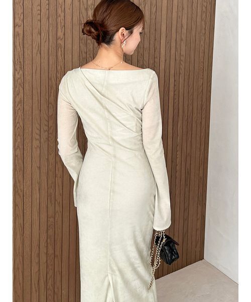 フロッキーベロアドレープドレス（ワンピース）｜SNIDEL（スナイデル