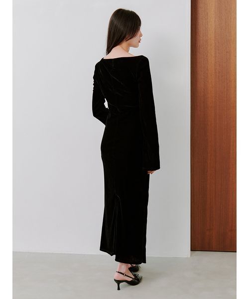 フロッキーベロアドレープドレス（ワンピース）｜SNIDEL