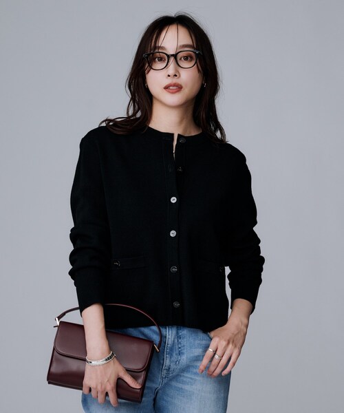 UNTITLED（アンタイトル）の「【アンサンブル可/ジャケット風】ウールミラノリブカーディガン（カーディガン/ボレロ・レディース・ブラック/ホワイト系7/ブラック系4/ベージュ系4・00/02/04/44/48）」の8枚目の写真