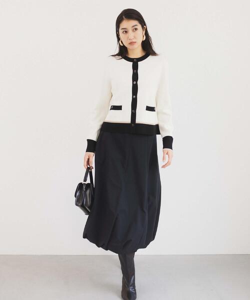 UNTITLED（アンタイトル）の「【アンサンブル可/ジャケット風】ウールミラノリブカーディガン（カーディガン/ボレロ・レディース・ブラック/ホワイト系7/ブラック系4/ベージュ系4・00/02/04/44/48）」の12枚目の写真