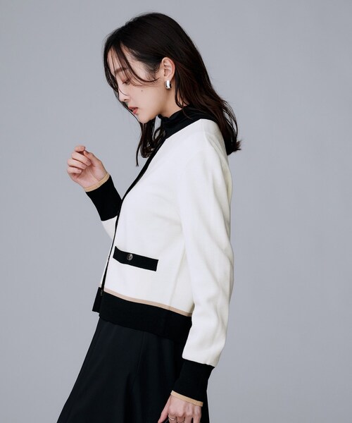 UNTITLED（アンタイトル）の「【アンサンブル可/ジャケット風】ウールミラノリブカーディガン（カーディガン/ボレロ・レディース・ブラック/ホワイト系7/ブラック系4/ベージュ系4・00/02/04/44/48）」の15枚目の写真