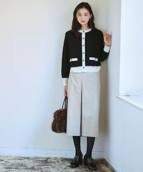UNTITLED（アンタイトル）の「【アンサンブル可/ジャケット風】ウールミラノリブカーディガン（カーディガン/ボレロ・レディース・ブラック/ホワイト系7/ブラック系4/ベージュ系4・00/02/04/44/48）」の21枚目の写真