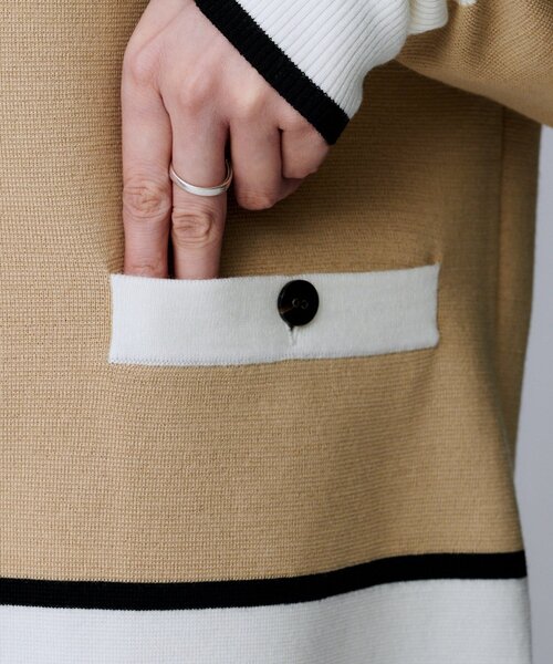 UNTITLED（アンタイトル）の「【アンサンブル可/ジャケット風】ウールミラノリブカーディガン（カーディガン/ボレロ・レディース・ブラック/ホワイト系7/ブラック系4/ベージュ系4・00/02/04/44/48）」の5枚目の写真