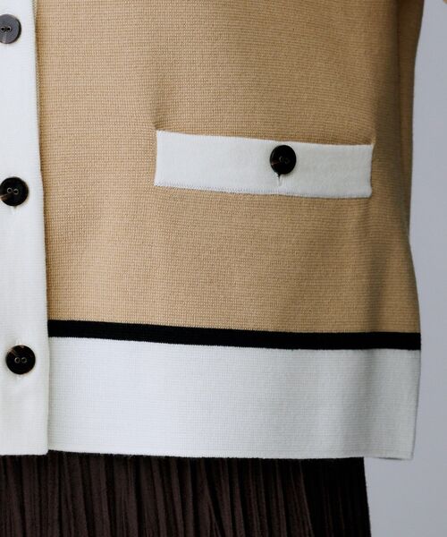 UNTITLED（アンタイトル）の「【アンサンブル可/ジャケット風】ウールミラノリブカーディガン（カーディガン/ボレロ・レディース・ブラック/ホワイト系7/ブラック系4/ベージュ系4・00/02/04/44/48）」の6枚目の写真