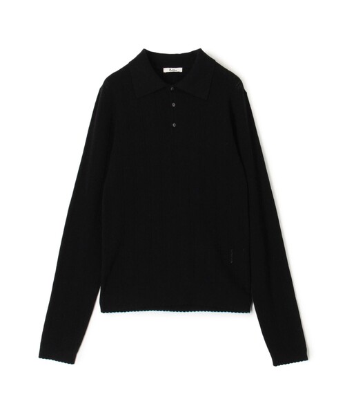 コットンカシミヤ ロングスリーブ ニットポロ（ニット/セーター