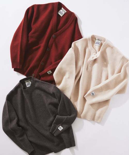 JOURNAL STANDARD relume（ジャーナルスタンダード　レリューム）の「ハミルトン ウール ガーターカーディガン（ニット/セーター・メンズ・パープル/レンガ/ブラック系その他/グレー・LARGE/MEDIUM）」の5枚目の写真