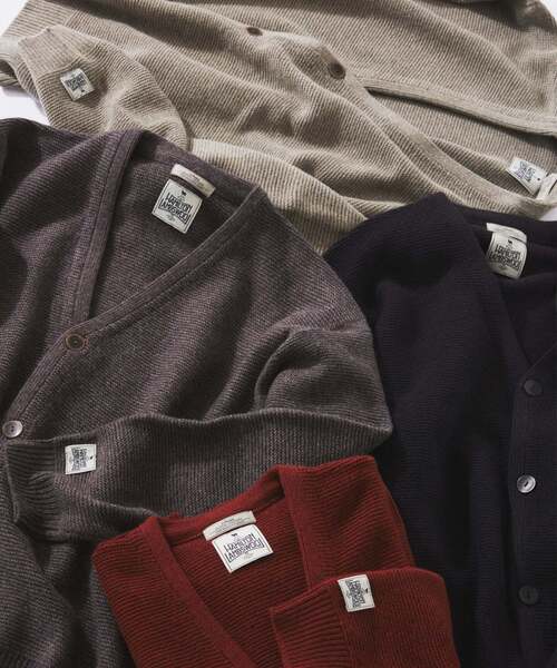 JOURNAL STANDARD relume（ジャーナルスタンダード　レリューム）の「ハミルトン ウール ガーターカーディガン（ニット/セーター・メンズ・パープル/レンガ/ブラック系その他/グレー・LARGE/MEDIUM）」の6枚目の写真