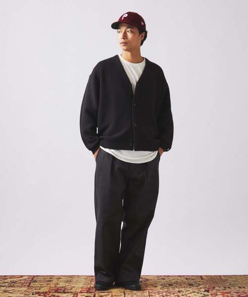 JOURNAL STANDARD relume（ジャーナルスタンダード　レリューム）の「ハミルトン ウール ガーターカーディガン（ニット/セーター・メンズ・パープル/レンガ/ブラック系その他/グレー・LARGE/MEDIUM）」の7枚目の写真