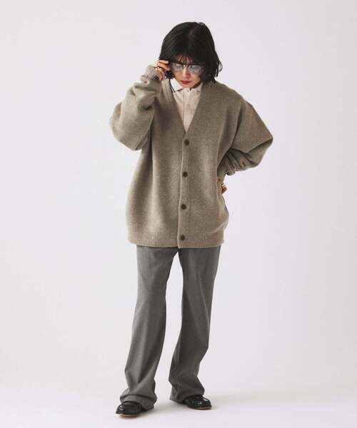 JOURNAL STANDARD relume（ジャーナルスタンダード　レリューム）の「ハミルトン ウール ガーターカーディガン（ニット/セーター・メンズ・パープル/レンガ/ブラック系その他/グレー・LARGE/MEDIUM）」の8枚目の写真