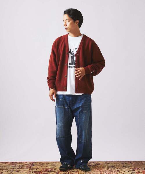 JOURNAL STANDARD relume（ジャーナルスタンダード　レリューム）の「ハミルトン ウール ガーターカーディガン（ニット/セーター・メンズ・パープル/レンガ/ブラック系その他/グレー・LARGE/MEDIUM）」の10枚目の写真