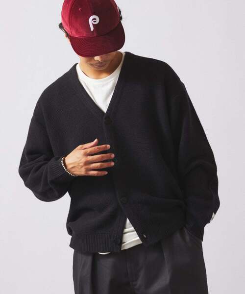 JOURNAL STANDARD relume（ジャーナルスタンダード　レリューム）の「ハミルトン ウール ガーターカーディガン（ニット/セーター・メンズ・パープル/レンガ/ブラック系その他/グレー・LARGE/MEDIUM）」の14枚目の写真