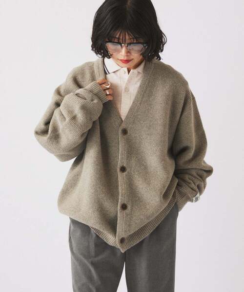 JOURNAL STANDARD relume（ジャーナルスタンダード　レリューム）の「ハミルトン ウール ガーターカーディガン（ニット/セーター・メンズ・パープル/レンガ/ブラック系その他/グレー・LARGE/MEDIUM）」の22枚目の写真