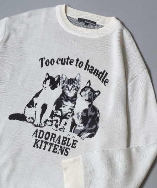 ANPAS（アンパス）の「Animal Jacquard Knit Pullover/アニマル ジャガード ニット セーター（ニット/セーター・メンズ・ブラウン/ホワイト/ネイビー/ブラック・M/L）」の2枚目の写真