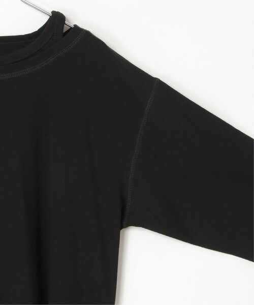 notch.(ノッチ)の「テレコネックデザインロンT(Tシャツ/カットソー・レディース・ブラック/アイボリー/グレー・M)」の5枚目の写真