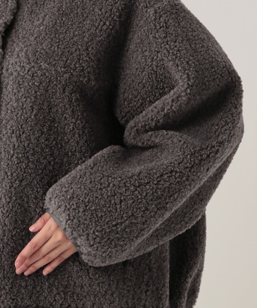 Elura（エルーラ）の「スタンドボアブルゾン/598143（その他アウター・レディース・グレー/キャメル/ダークブラウン・FREE）」の19枚目の写真