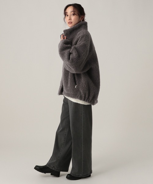 Elura（エルーラ）の「スタンドボアブルゾン/598143（その他アウター・レディース・グレー/キャメル/ダークブラウン・FREE）」の7枚目の写真