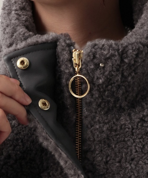 Elura（エルーラ）の「スタンドボアブルゾン/598143（その他アウター・レディース・グレー/キャメル/ダークブラウン・FREE）」の18枚目の写真