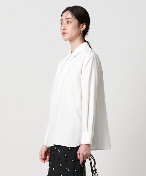 UNITED ARROWS（ユナイテッドアローズ）の「ミニフリルシャツ‐ウォッシャブル‐（シャツ/ブラウス・レディース・オフホワイト/ライトブルー/ベージュ/その他7/ネイビー・FREE）」の2枚目の写真