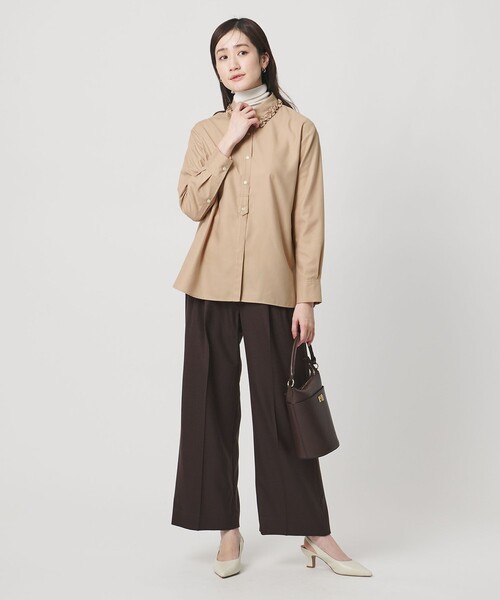 UNITED ARROWS（ユナイテッドアローズ）の「ミニフリルシャツ‐ウォッシャブル‐（シャツ/ブラウス・レディース・オフホワイト/ライトブルー/ベージュ/その他7/ネイビー・FREE）」の20枚目の写真