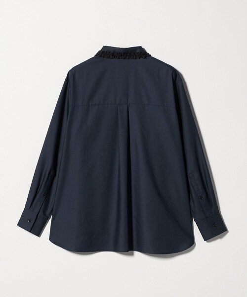 新品 ユナイテッドアローズ ミニフリル シャツ ネイビー 半袖 UNITED ARROWS（ユナイテッドアローズ）の「ミニフリル シャツ（シャツ