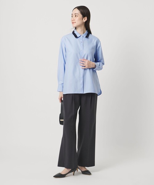UNITED ARROWS(ユナイテッドアローズ)の「ミニフリルシャツ‐ウォッシャブル‐(シャツ/ブラウス・レディース・オフホワイト/ライトブルー/ベージュ/その他7/ネイビー・FREE)」の21枚目の写真