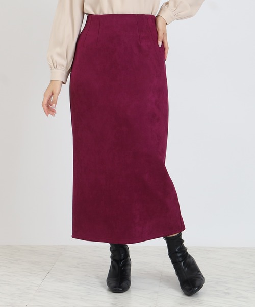 TRUDEA（トルディア）の「スエードナロータイトスカート（スカート・レディース・ワイン/ブラウン/キャメル・MEDIUM）」の3枚目の写真