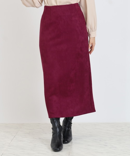 TRUDEA（トルディア）の「スエードナロータイトスカート（スカート・レディース・ワイン/ブラウン/キャメル・MEDIUM）」の10枚目の写真