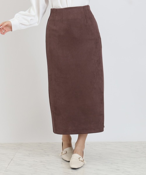 TRUDEA（トルディア）の「スエードナロータイトスカート（スカート・レディース・ワイン/ブラウン/キャメル・MEDIUM）」の15枚目の写真