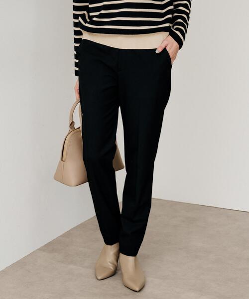 UNTITLED（アンタイトル）の「【あったか素材/ストレッチ性】裏起毛テーパードパンツ（その他パンツ・レディース・オフホワイト/ナチュラル/ブラック/ダークブラウン・04/03/02/01/00/50/48/46/44/42）」の2枚目の写真