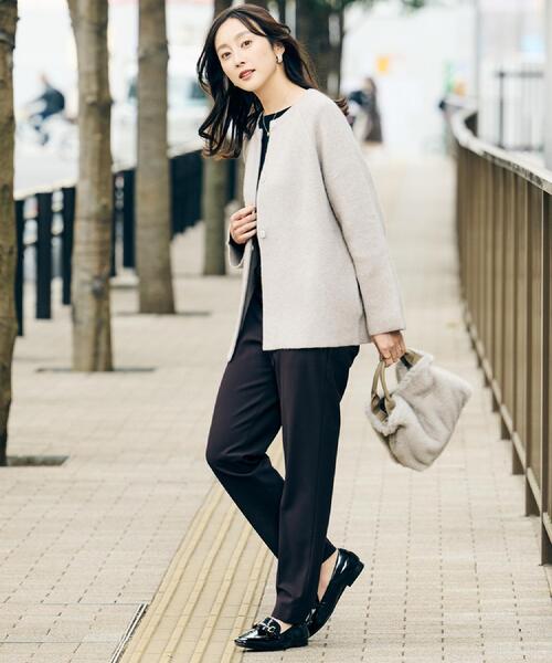 UNTITLED（アンタイトル）の「【あったか素材/ストレッチ性】裏起毛テーパードパンツ（その他パンツ・レディース・オフホワイト/ナチュラル/ブラック/ダークブラウン・04/03/02/01/00/50/48/46/44/42）」の21枚目の写真